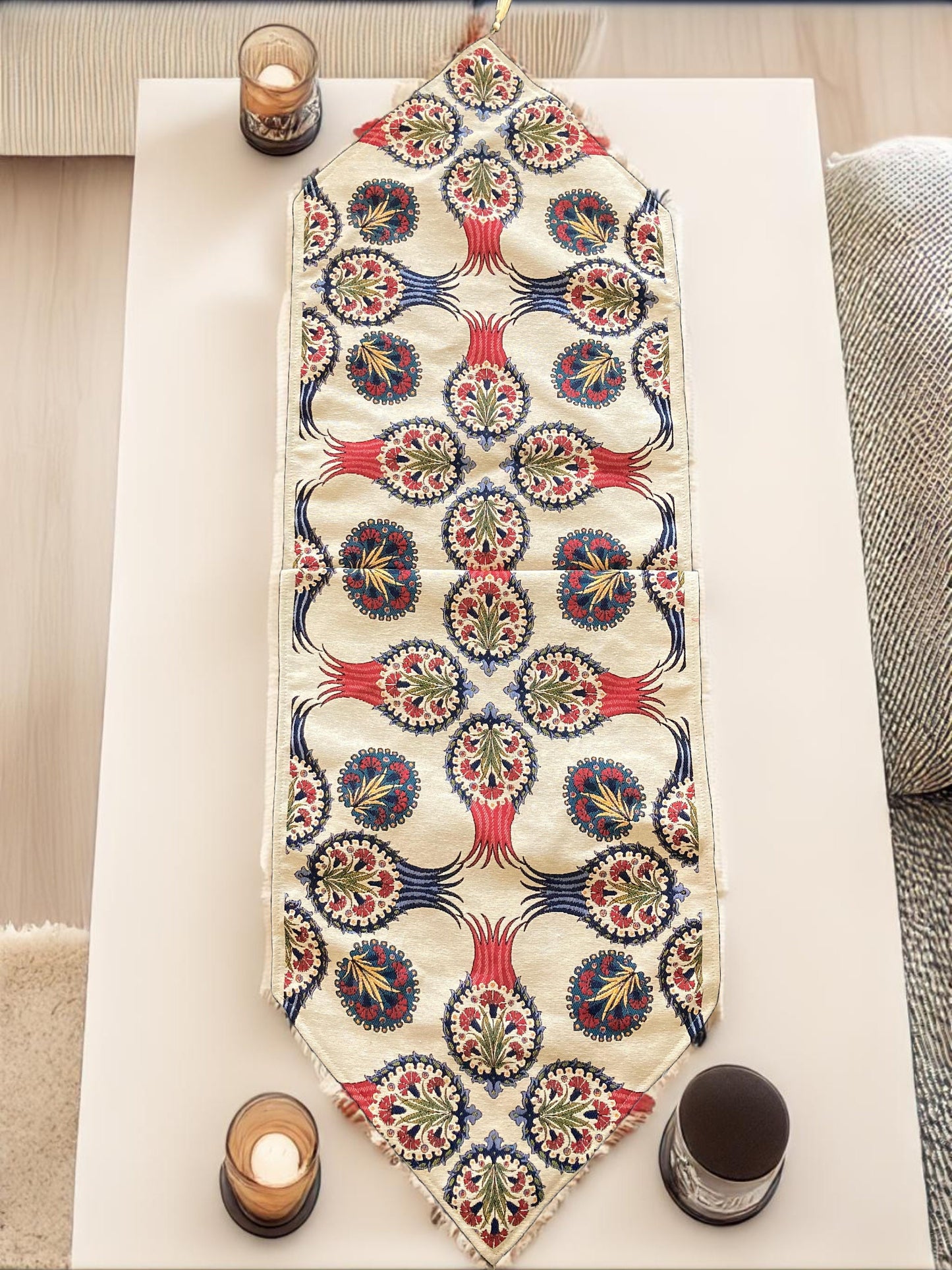 Floral Embroidered Modern Turkish Table Runner,Rustic dining table runner,Decorative Kitchen Runner,Boho Table Runner,New home Gift