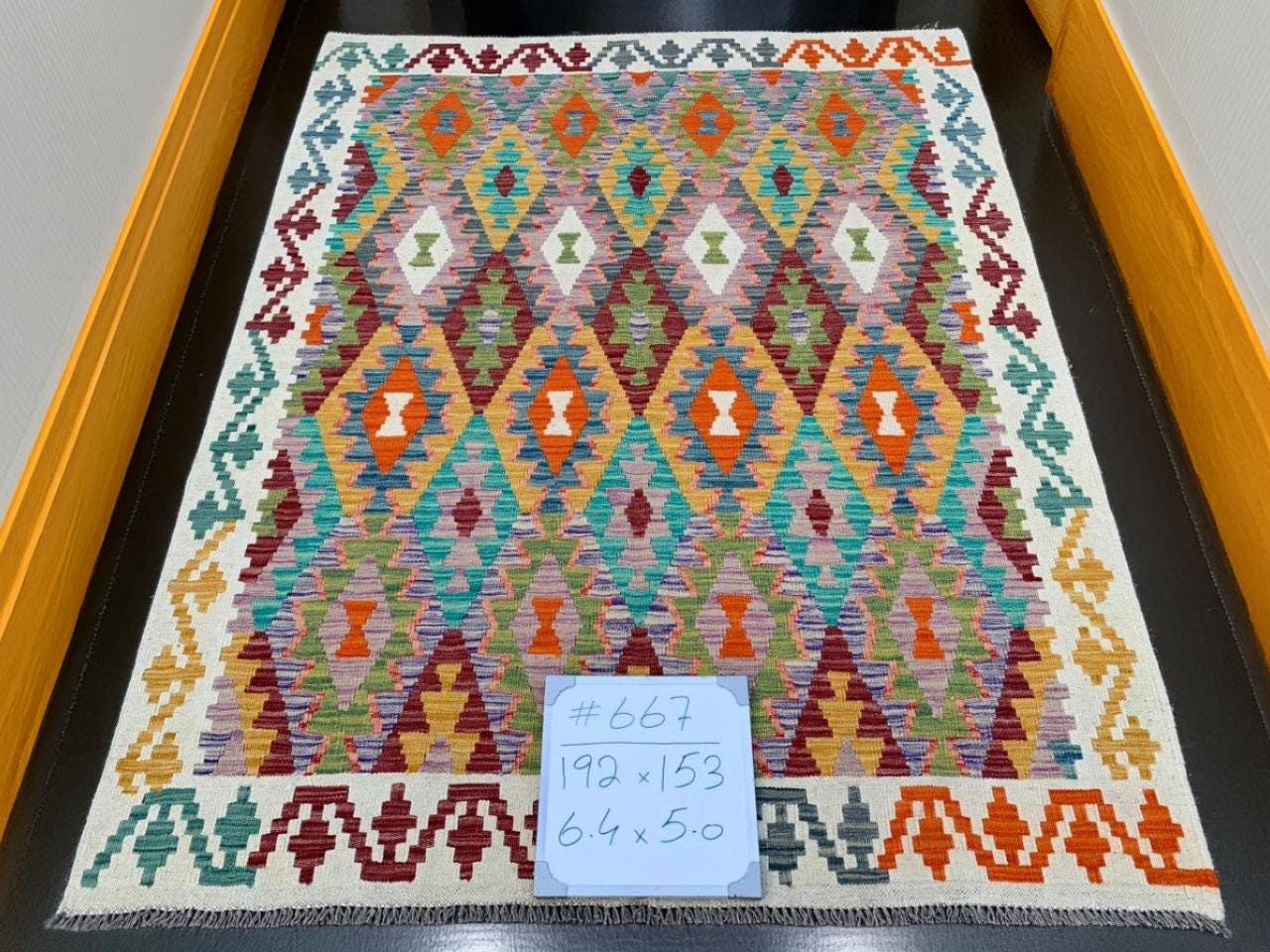 Boho Chic Area Kilim Rug,Turkish Kilim Flatweave.5x6.4 ft Handmade Wool Kilim.Turkish Colorful kilim,Bohemian SouthwesternKilim Rug.