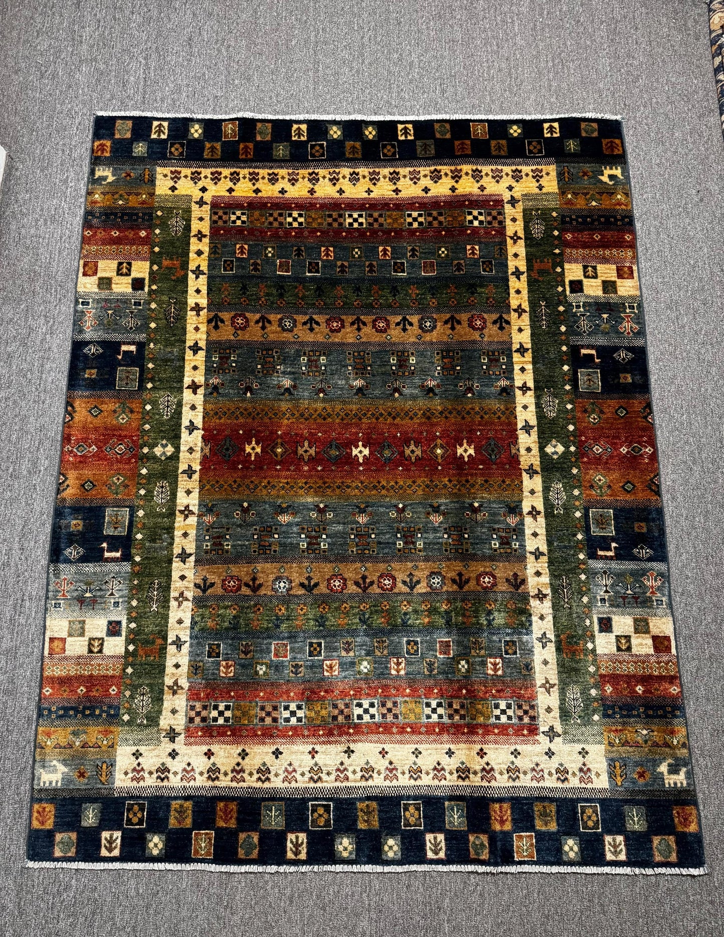 Luxury Handmade Turkish-Persian Inspired Area Rug,Handmade Geometric Rug,Oriental Area Rug,Multicolor Wool Rug,Handmade Boho Area Rug