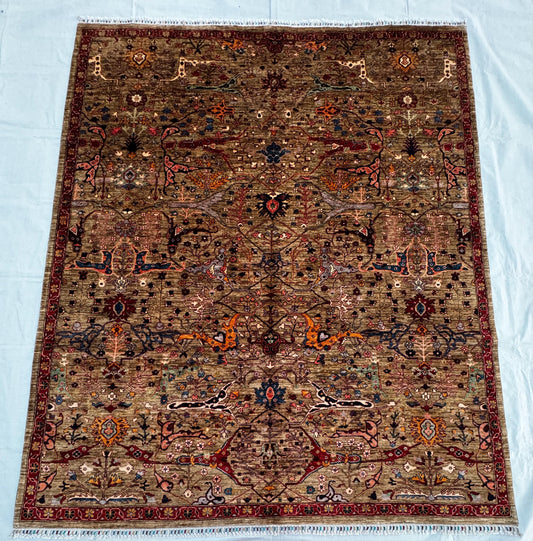 8x10 Luxury Oriental Rug with Intricate Floral Patterns,Vintage-Inspired Oriental Rug,Handmade Persian-Style Area Rug,Turkish Large Area Rug