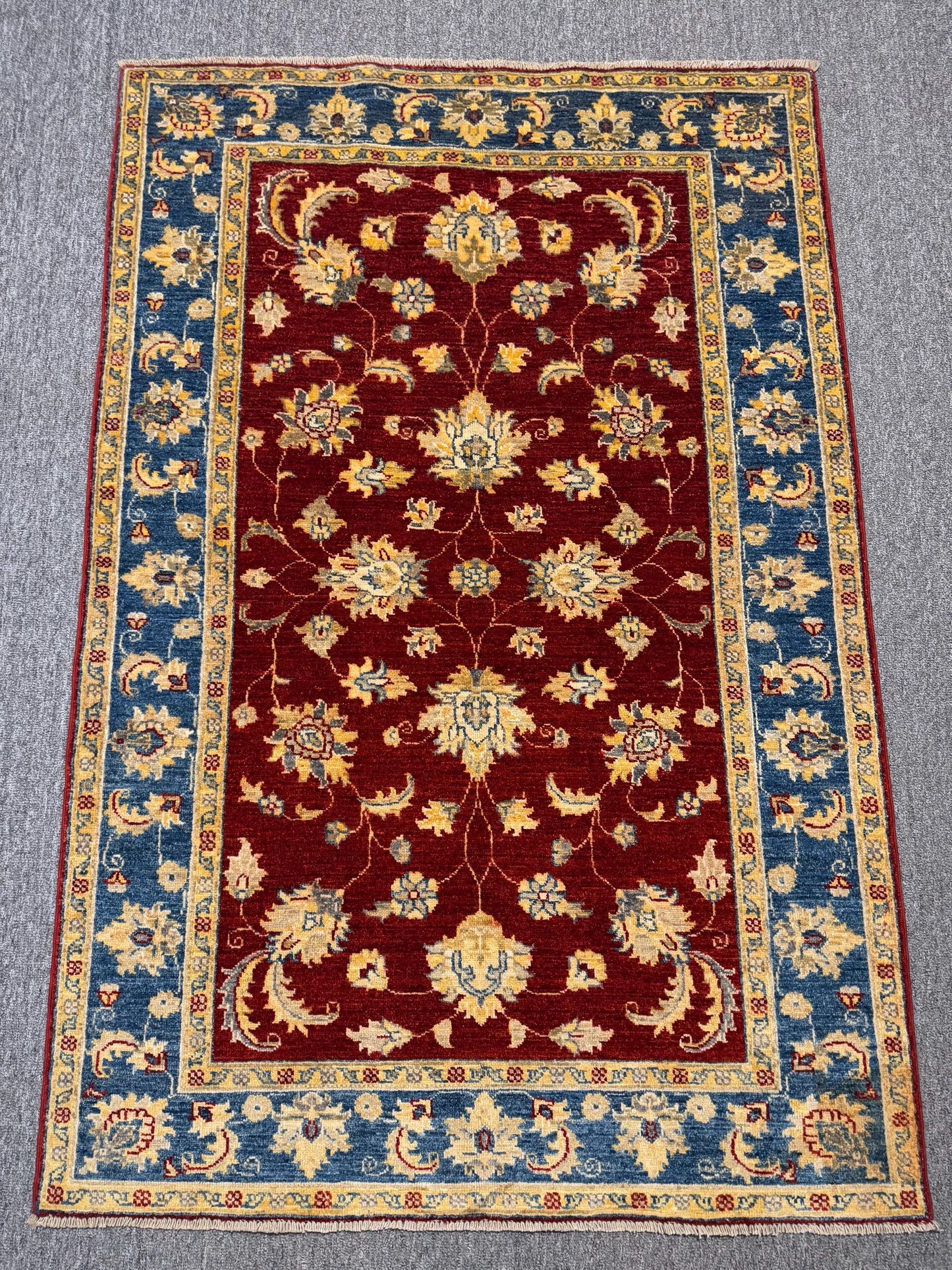 Luxury Handmade Turkish Rug,Antique Style Turkish Rug,Red Oriental Handmade Wool Carpet with Floral Design,Bohemian Persian Red Wool Rug