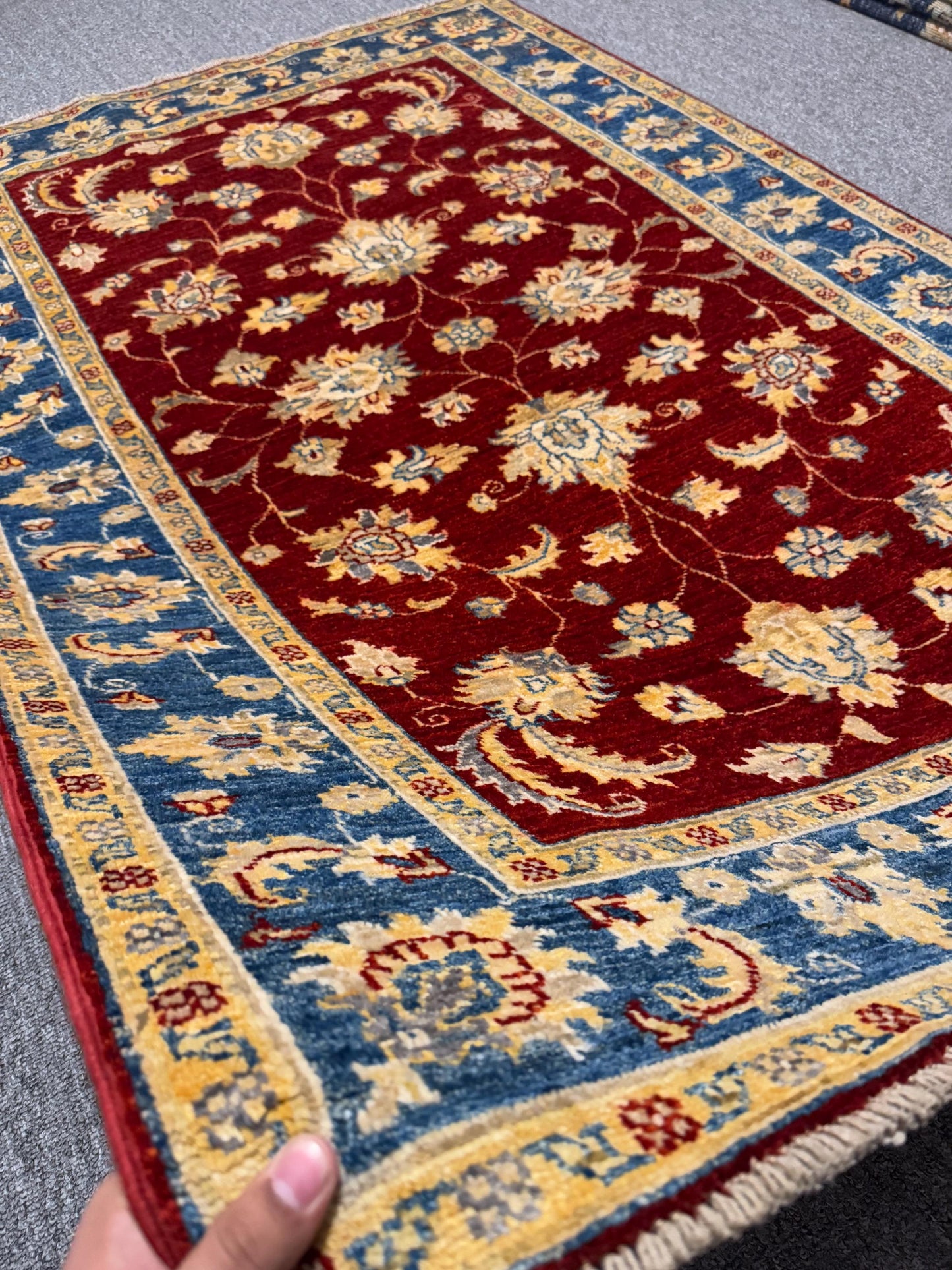 Luxury Handmade Turkish Rug,Antique Style Turkish Rug,Red Oriental Handmade Wool Carpet with Floral Design,Bohemian Persian Red Wool Rug