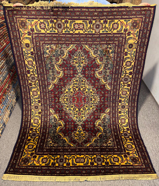 Handmade Traditional Oriental Rug,Vintage Persian-Inspired Area Rug,Elegant Bohemian Style Rug,Afghan Samarkand Tabriz Rug for living room.