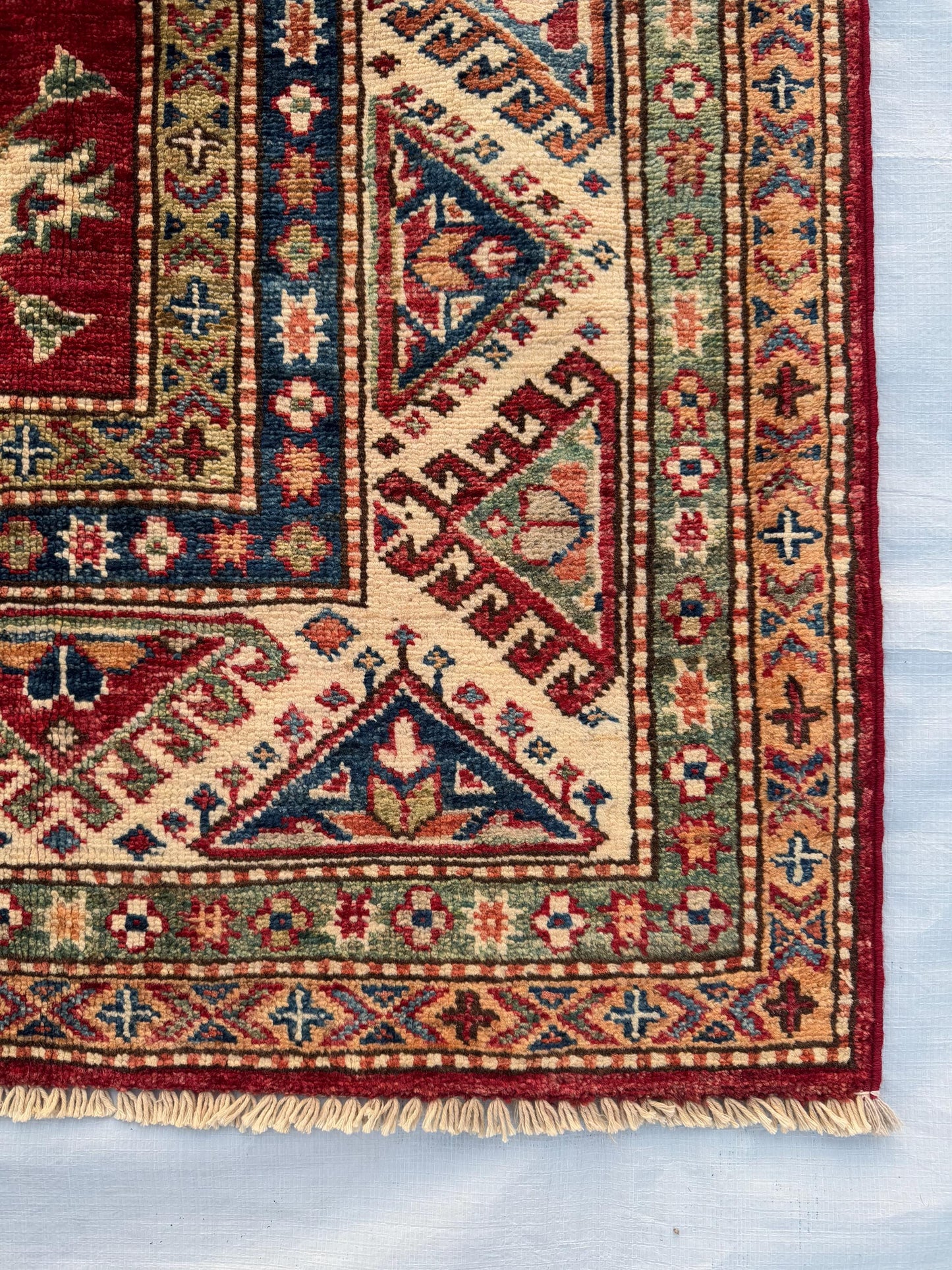 Handmade Red Turkish Rug,5x8 Vintage Oriental Rug,Afghan Kazakh Rug,Vintage Kazak Turkish Rug,One-of-a-Kind Turkish Wool Rug,Oriental rug