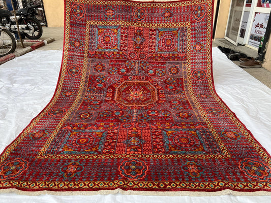 5x8 Pink-Red Mamluk Turkish Rug,Traditional Oriental Turkish Rug,Traditional Hand Knotted Rug With Intricate Floral Pattern,One of Kind rug