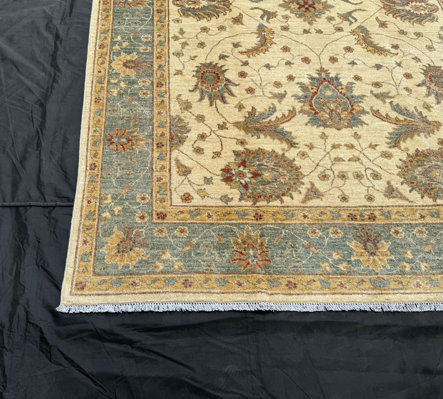 Large 6x8 Chobi Rug,Beige and Green 6x8 Chobi Rug ,Beige and Green Floral Wool Carpet,6x8 living room rug,bedroom rug,6x8 rug for bedroom.