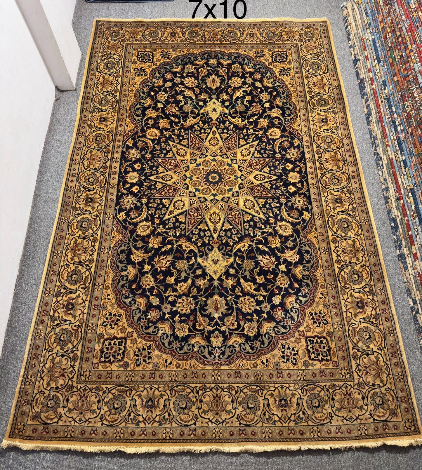 Authentic Persian Nain Rug - Handmade Wool Rug with Floral Medallion Design,Handmade Persian Nain Area Rug,Large Persian Nain Rug 6x9,7x10.