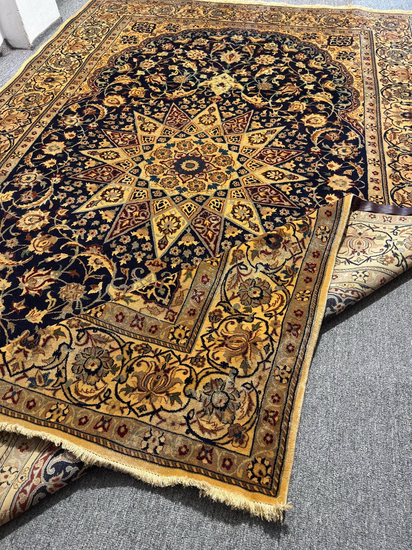 Authentic Persian Nain Rug - Handmade Wool Rug with Floral Medallion Design,Handmade Persian Nain Area Rug,Large Persian Nain Rug 6x9,7x10.