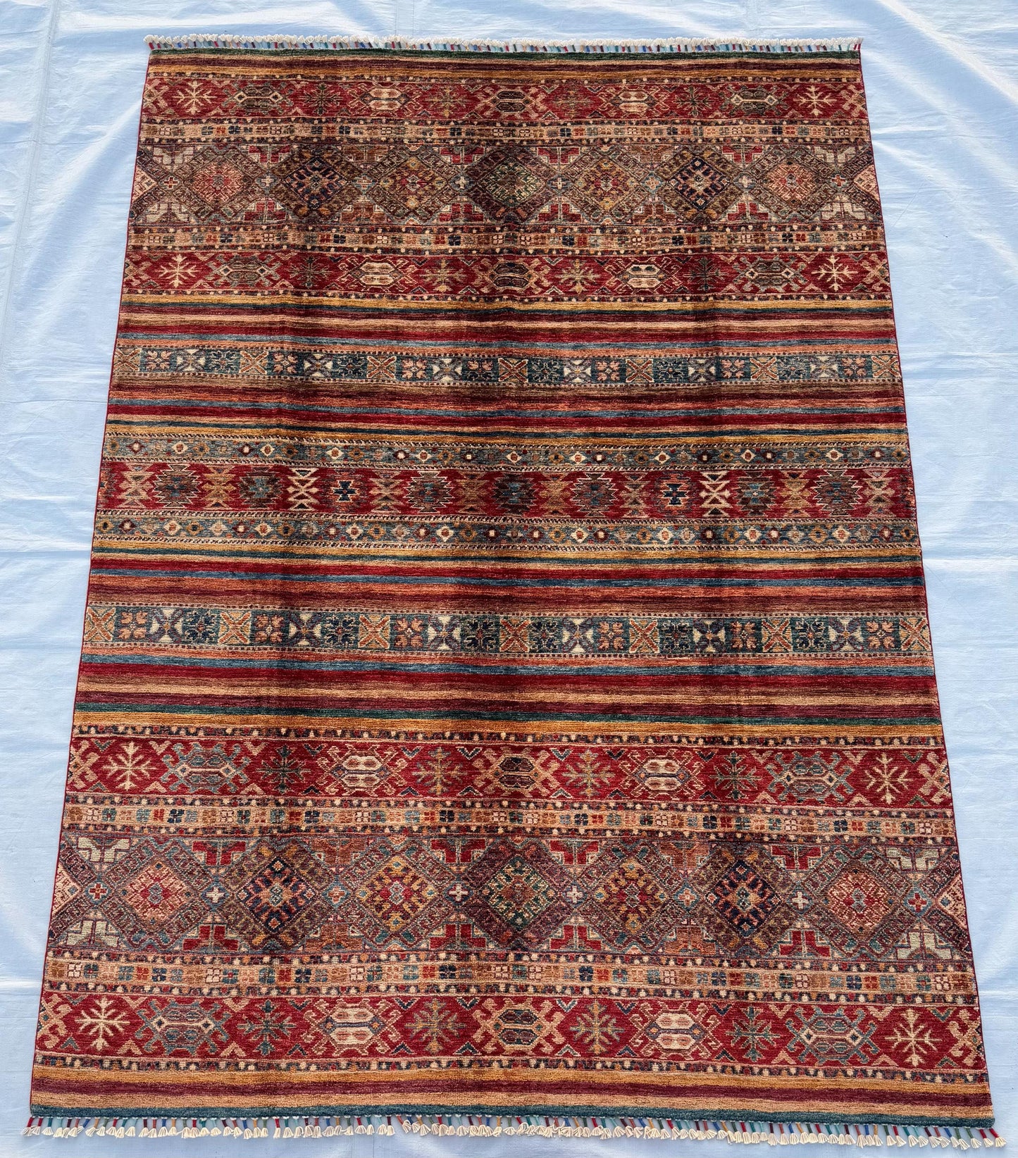 One-of-a-Kind Handmade Rug,5x8 khorjin Chobi rug,Colorful Bohemian Area Rug,Artisan-Made Turkish Rug,Living room rug,Bedroom rug,Office rug.