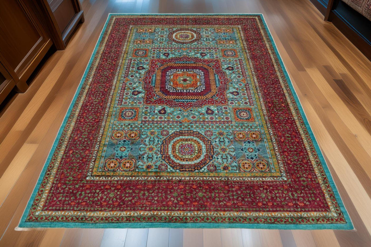 Artisan-Crafted Mamluk Rug 7x10,Oriental Handmade Mamluk Rug 7x10,7x10 for Living Room Decor,Living room rug,Bedroom rug,Large Area rug.