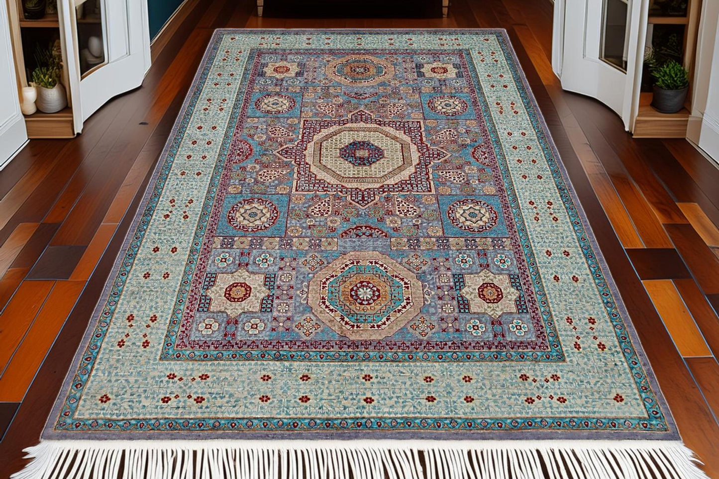 Artisan Crafted 7x10 Mamluk Rug,Modern Designer Mamluk Rug 7x10,Unique 7x10 Turkish Living room rug,Bedroom rug,Contemporary Oriental Rug.