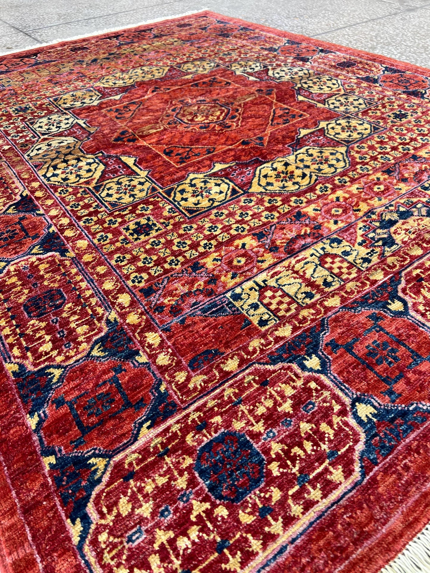 Handmade Persian-Style Red Rug,Unique Oriental Mamluk Rug,Large Handmade Pink Rug,Turkish Pink Oriental Rug,Large Boho Rug,Living room rug.