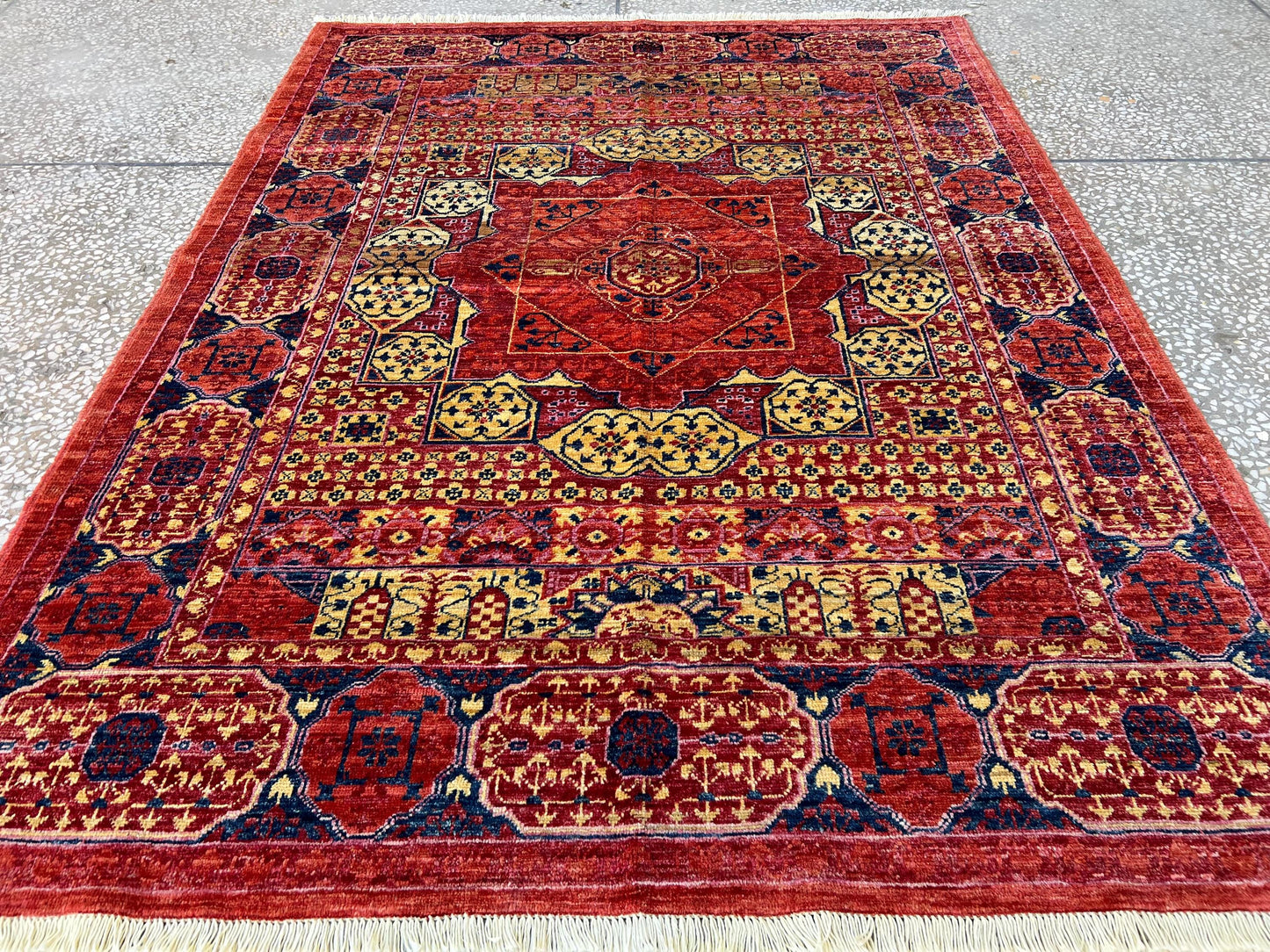 Handmade Persian-Style Red Rug,Unique Oriental Mamluk Rug,Large Handmade Pink Rug,Turkish Pink Oriental Rug,Large Boho Rug,Living room rug.