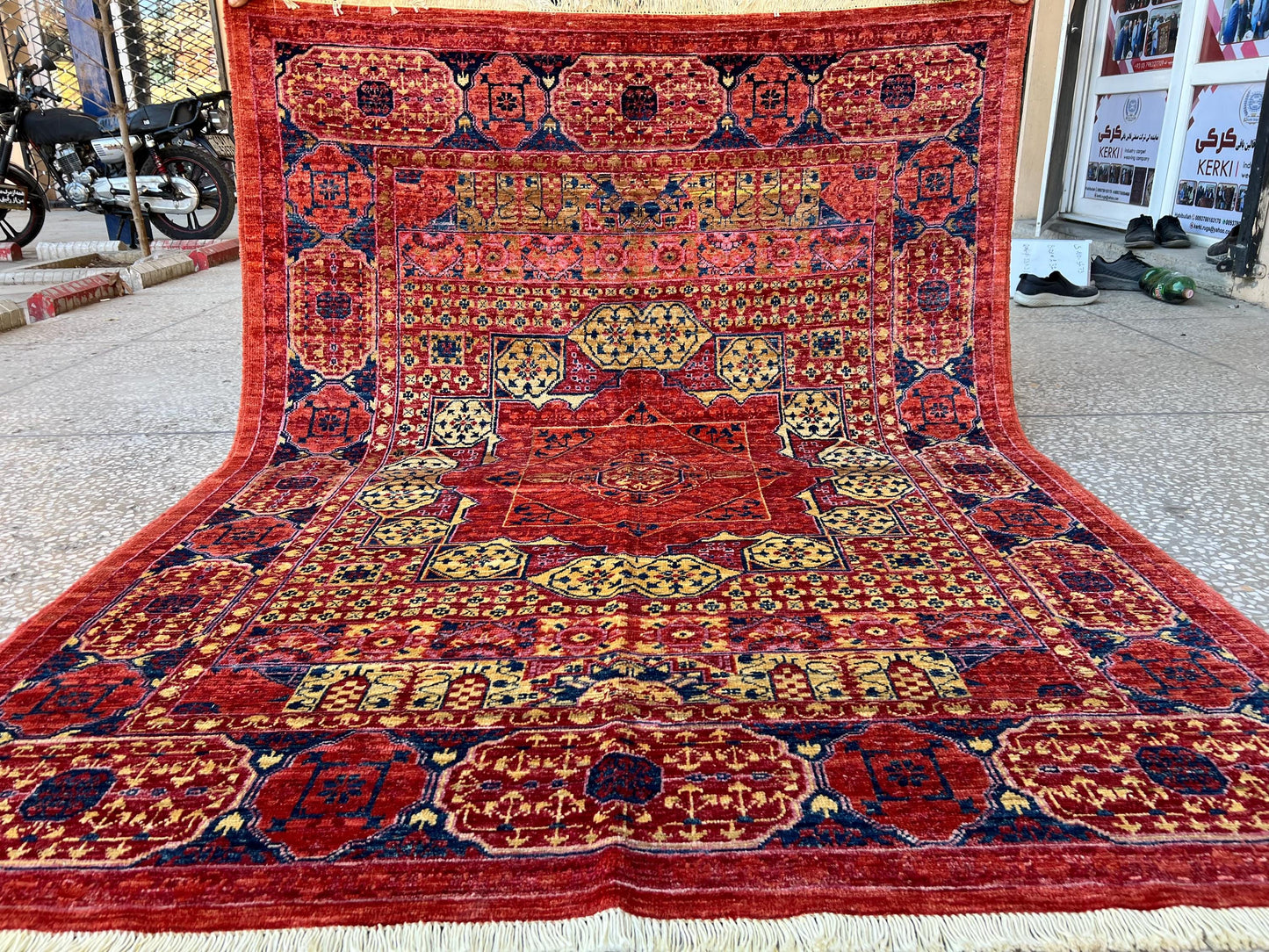 Handmade Persian-Style Red Rug,Unique Oriental Mamluk Rug,Large Handmade Pink Rug,Turkish Pink Oriental Rug,Large Boho Rug,Living room rug.