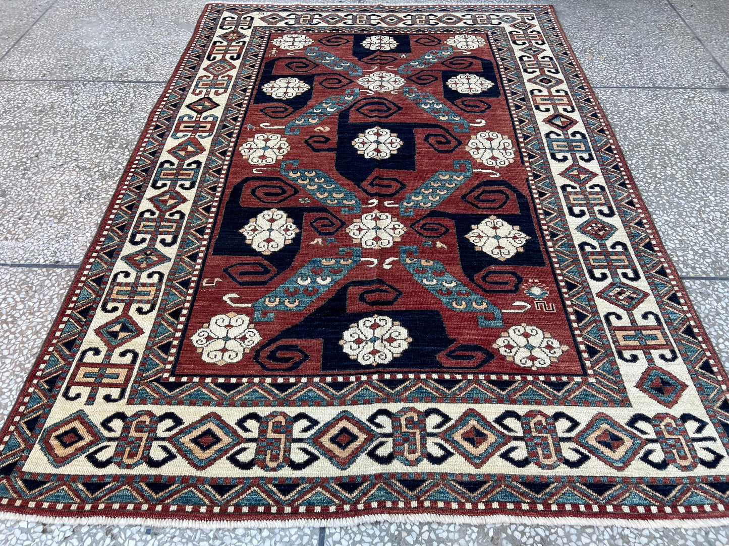 Authentic Turkish Oriental Rug-Handwoven Wool Carpet for Bohemian Decor,Turkish Tribal Rug,ohemian Turkish Oriental Rug,Persian-Style Rug.