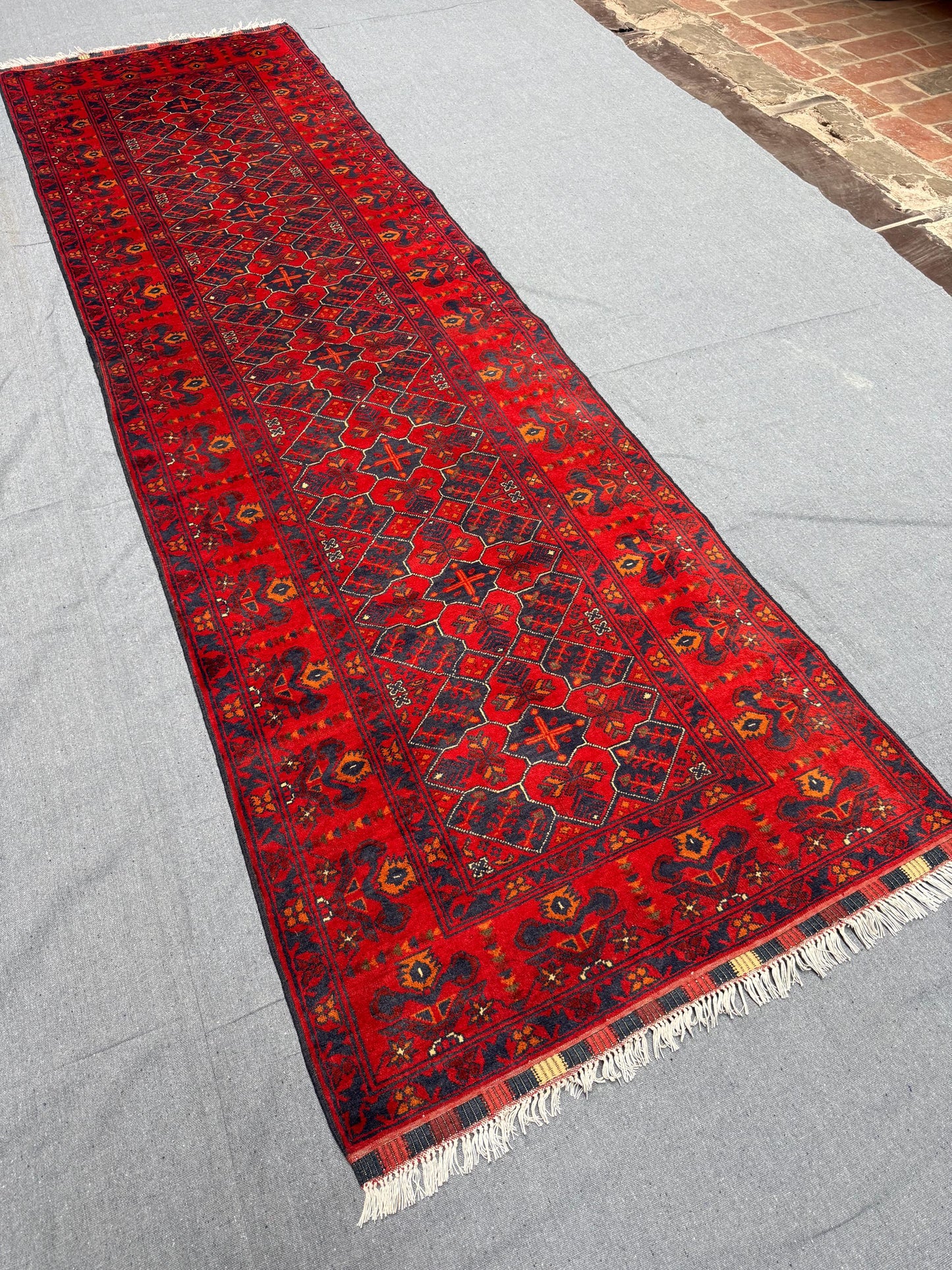 Handmade Red 3x10 Runner Rug | Turkish Oriental Hallway Carpet,Vintage Red Runner Rug | 3x10 ft Long Hallway Rug,Durable Wool Hallway Runner