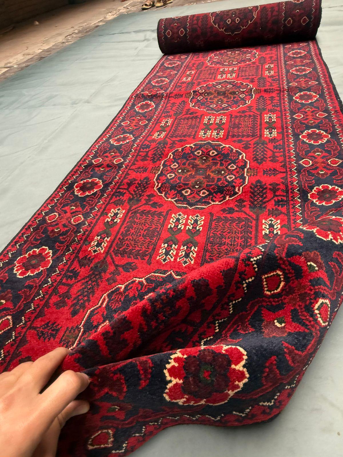 Handmade 3x19  Afghan Runner Rug | Handmade extra-long hallway rug,Long Hallway Rug,Vintage Red Long Runner Rug,Long Turkish Hallway Carpet