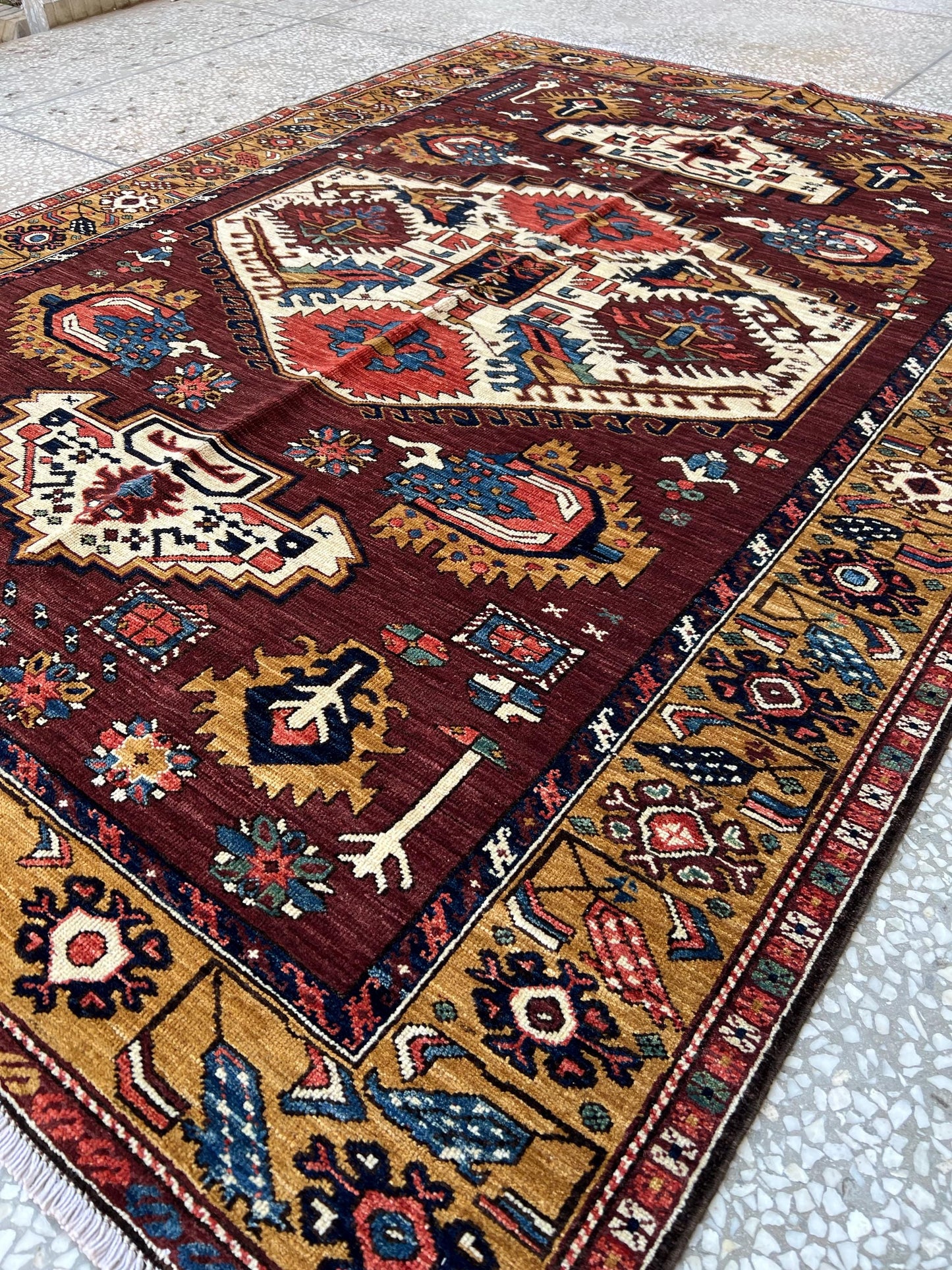 5x8 Vintage Turkish Rug-Handmade Wool Carpet with Tribal Patterns,Handmade Oriental Rug,Boho Chic Turkish Rug,Traditional Oriental Rug