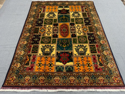 Handmade Patchwork Oriental Rug,Traditional Afghan Patchwork Rug,4x7 Multicolor Afghan Carpet,4x7 Living room rug,Bedroom rug,Dining Rug