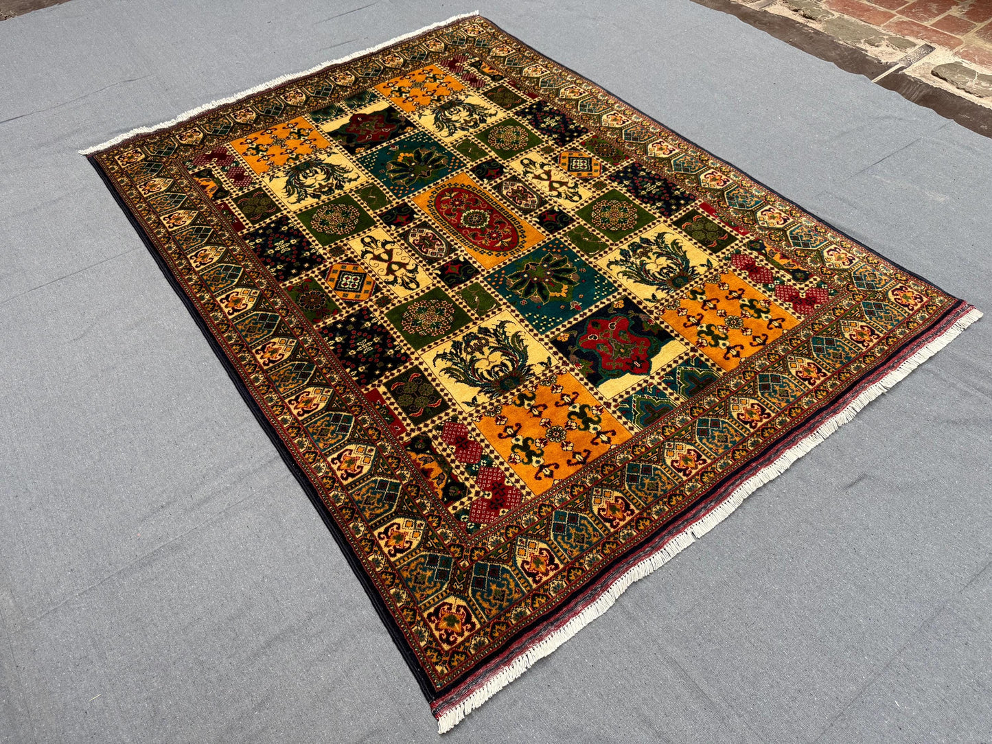 Handmade Patchwork Oriental Rug,Traditional Afghan Patchwork Rug,4x7 Multicolor Afghan Carpet,4x7 Living room rug,Bedroom rug,Dining Rug