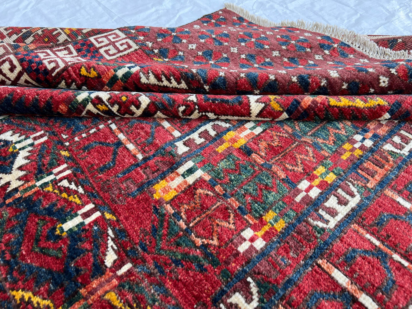 6x8 Vintage Tribal Turkish Area Rug,Handwoven Oriental Rug,Vibrant Handwoven Wool Carpet for Bohemian Living Rooms,Unique Turkish Tribal Rug