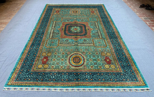 Handmade 6x9 Vintage-Inspired Mamluk Rug,Vintage Oriental Wool Area Rug,Handcrafted 6x9 Oriental Turkish-Afghan Rug,6x9 Living room rug