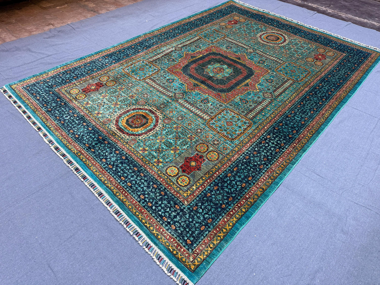 Handmade 6x9 Vintage-Inspired Mamluk Rug,Vintage Oriental Wool Area Rug,Handcrafted 6x9 Oriental Turkish-Afghan Rug,6x9 Living room rug