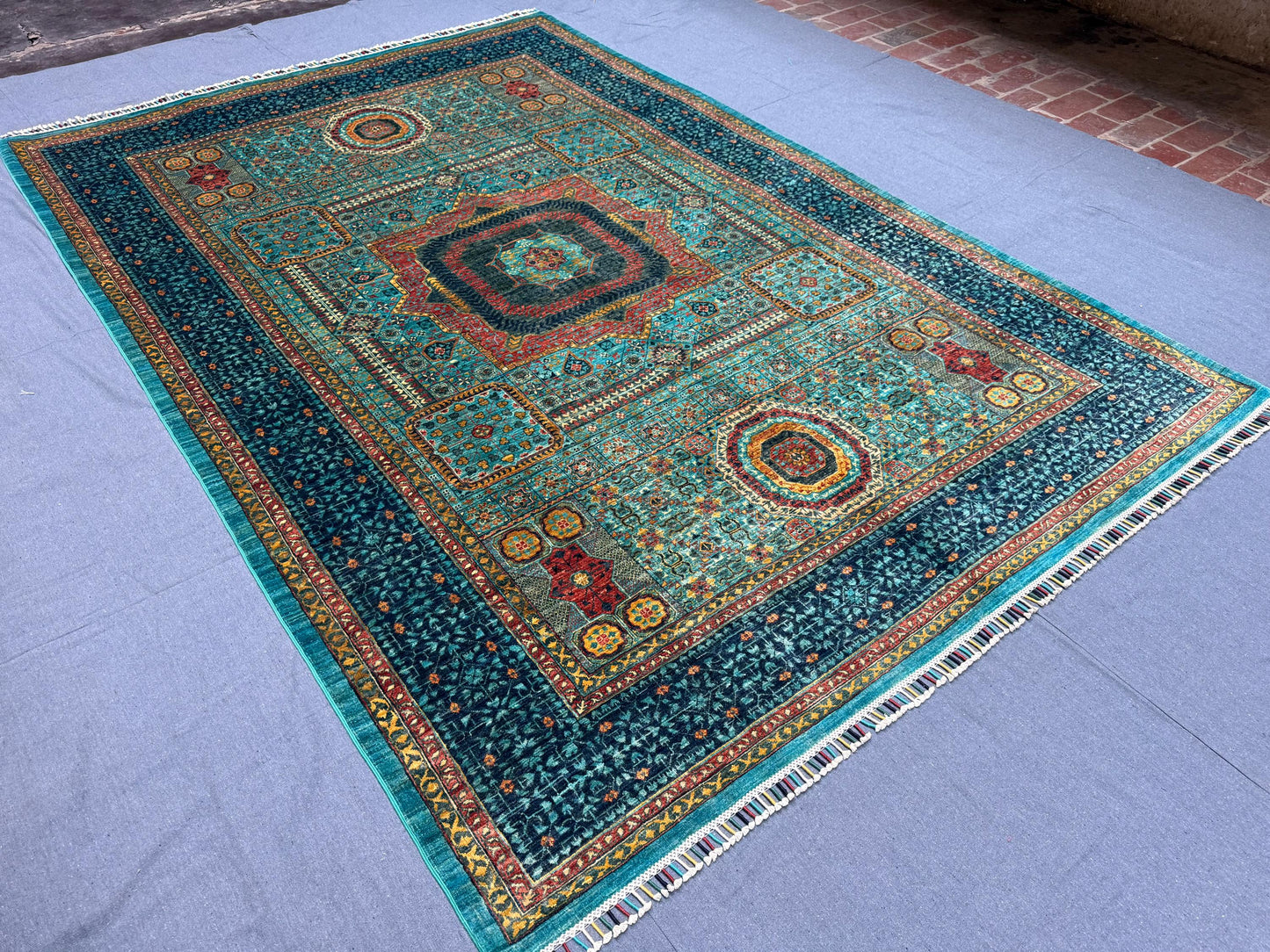 Handmade 6x9 Vintage-Inspired Mamluk Rug,Vintage Oriental Wool Area Rug,Handcrafted 6x9 Oriental Turkish-Afghan Rug,6x9 Living room rug