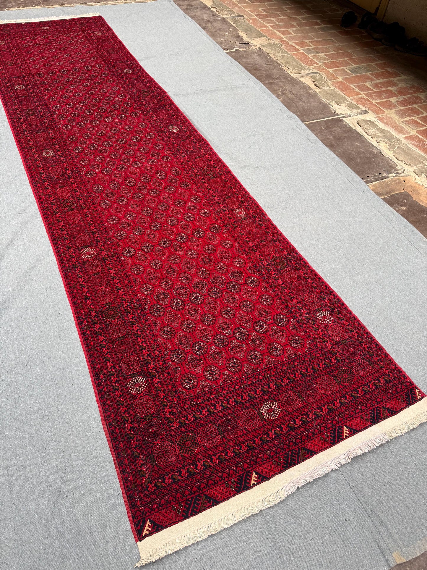 Traditional Handmade Red Runner Rug - Wool Area Carpet,Perfect for Hallways or Entryways,Oriental Wool Hallway Carpet,Afghan Red Runner rug