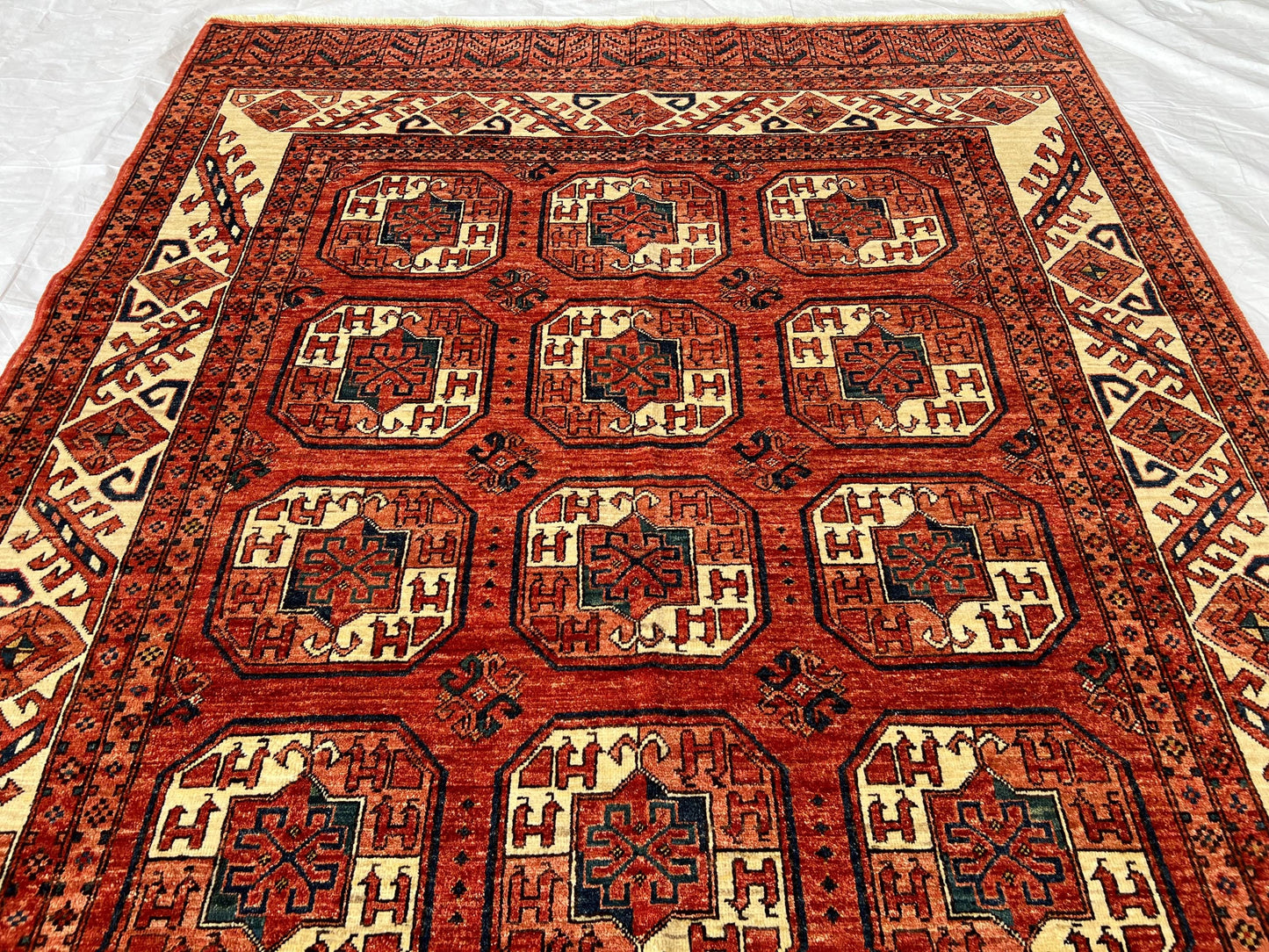 Handmade Tribal Wool Rug,Large Red Tribal Rug,Nomadic Rug,Caucasian rug,Turkman Tribal rug,living room rug,bedroom rug,office rug,Area rug