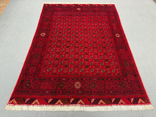 Vintage Traditional Handmade 4x5 Rug,Oriental Small living room rug,Afghan Turkmen Living room rug,4x5 Living room rug,Small bedroom rug.