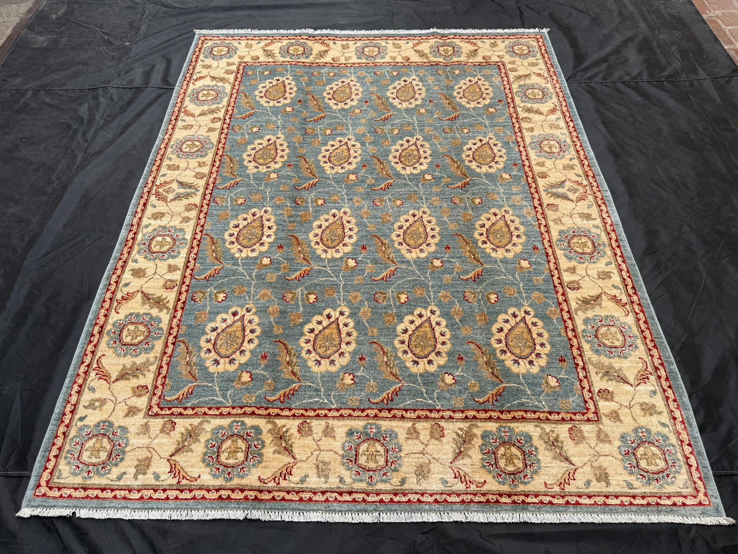 Handmade Turkish Rug – Elegant Wool Carpet with Paisley Floral Motifs,Rustic Handmade Oriental Turkish living room rug,Afghan chobi area rug