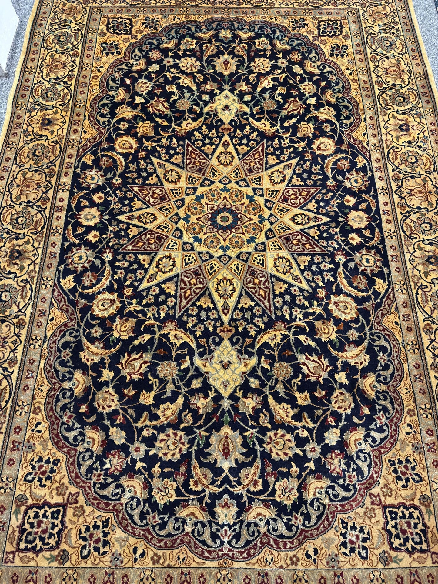 Authentic Persian Nain Rug - Handmade Wool Rug with Floral Medallion Design,Handmade Persian Nain Area Rug,Large Persian Nain Rug 6x9,7x10.