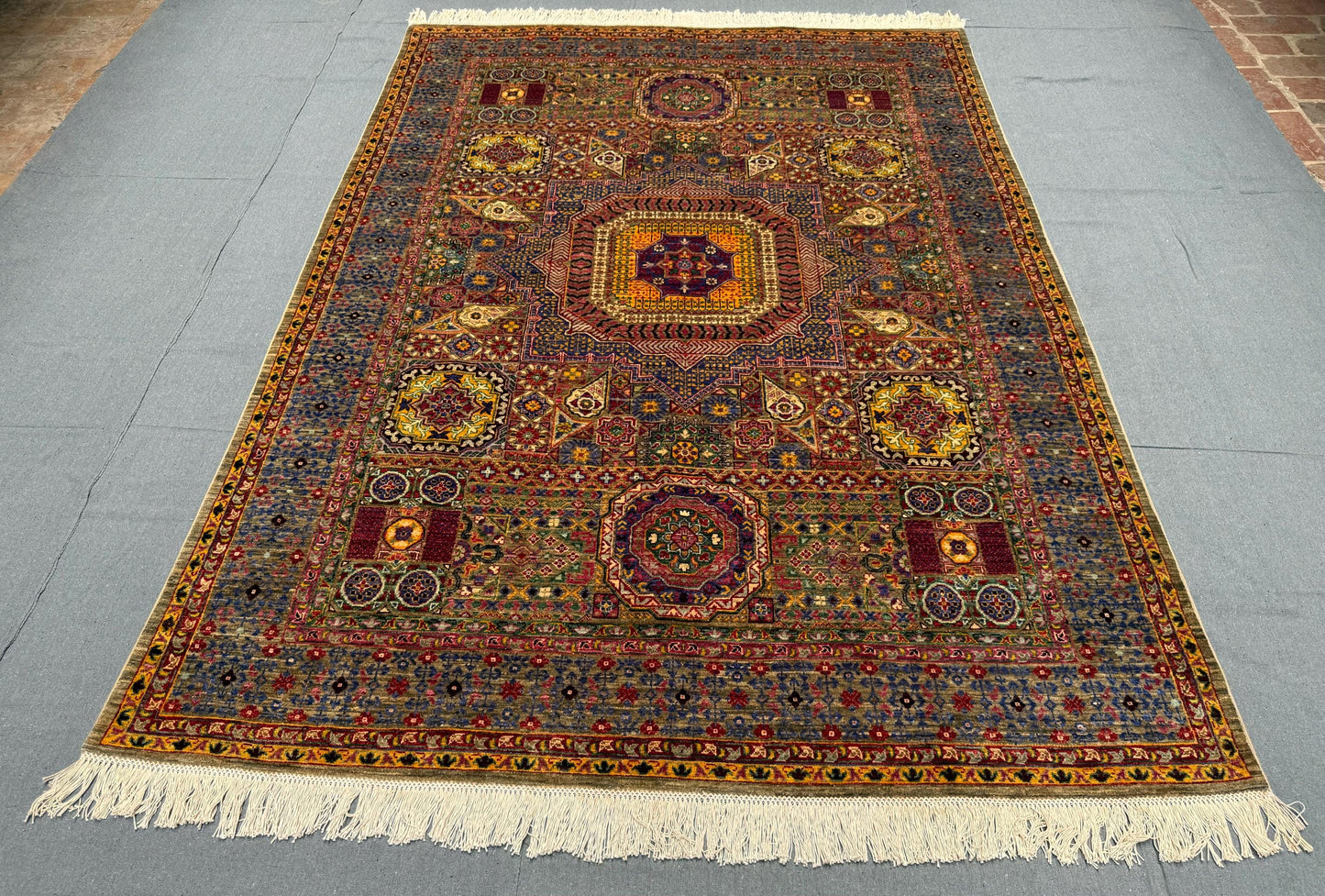 Luxury Handmade Modern Mamluk Oriental Rug,Brown luxury Modern mamluk rug,Modern living room rug,Designer Artisan rug.Large Mamluk Rug