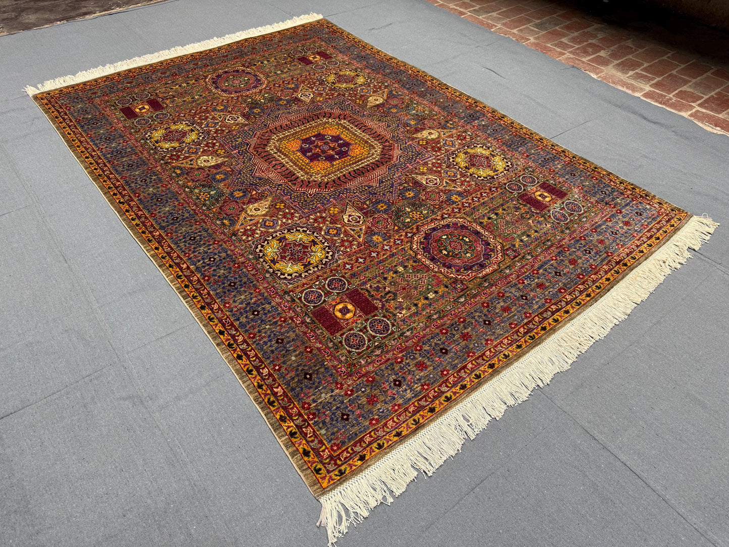 Luxury Handmade Modern Mamluk Oriental Rug,Brown luxury Modern mamluk rug,Modern living room rug,Designer Artisan rug.Large Mamluk Rug