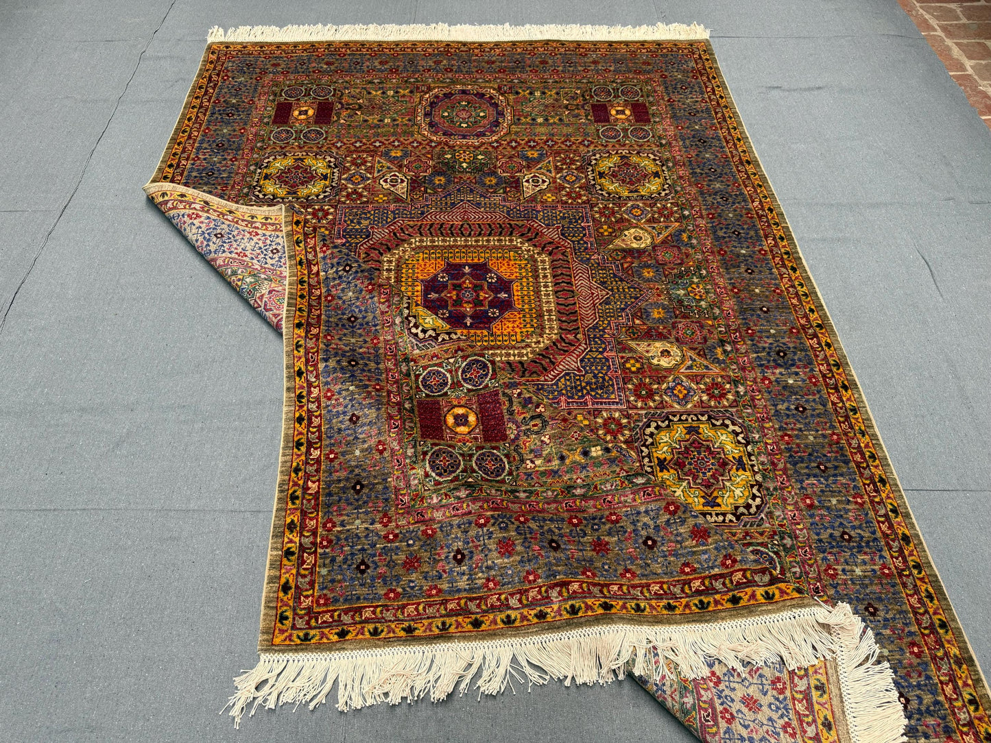 Luxury Handmade Modern Mamluk Oriental Rug,Brown luxury Modern mamluk rug,Modern living room rug,Designer Artisan rug.Large Mamluk Rug