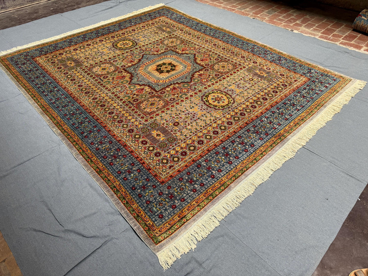 Exquisite Handmade 8x10 Mamluk Rug-Luxurious Wool Area Carpet,Modern Earth tone Mamluk area rug,One-of-a-Kind Large Mamluk Rug,8x10 area rug