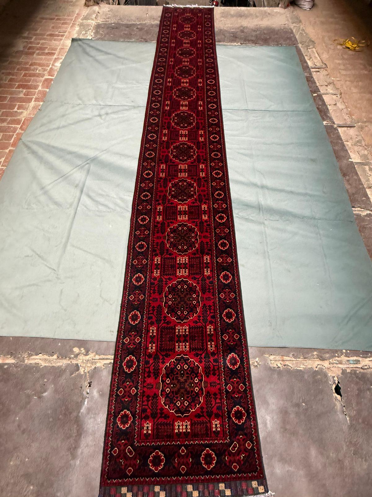 Handmade 3x19  Afghan Runner Rug | Handmade extra-long hallway rug,Long Hallway Rug,Vintage Red Long Runner Rug,Long Turkish Hallway Carpet