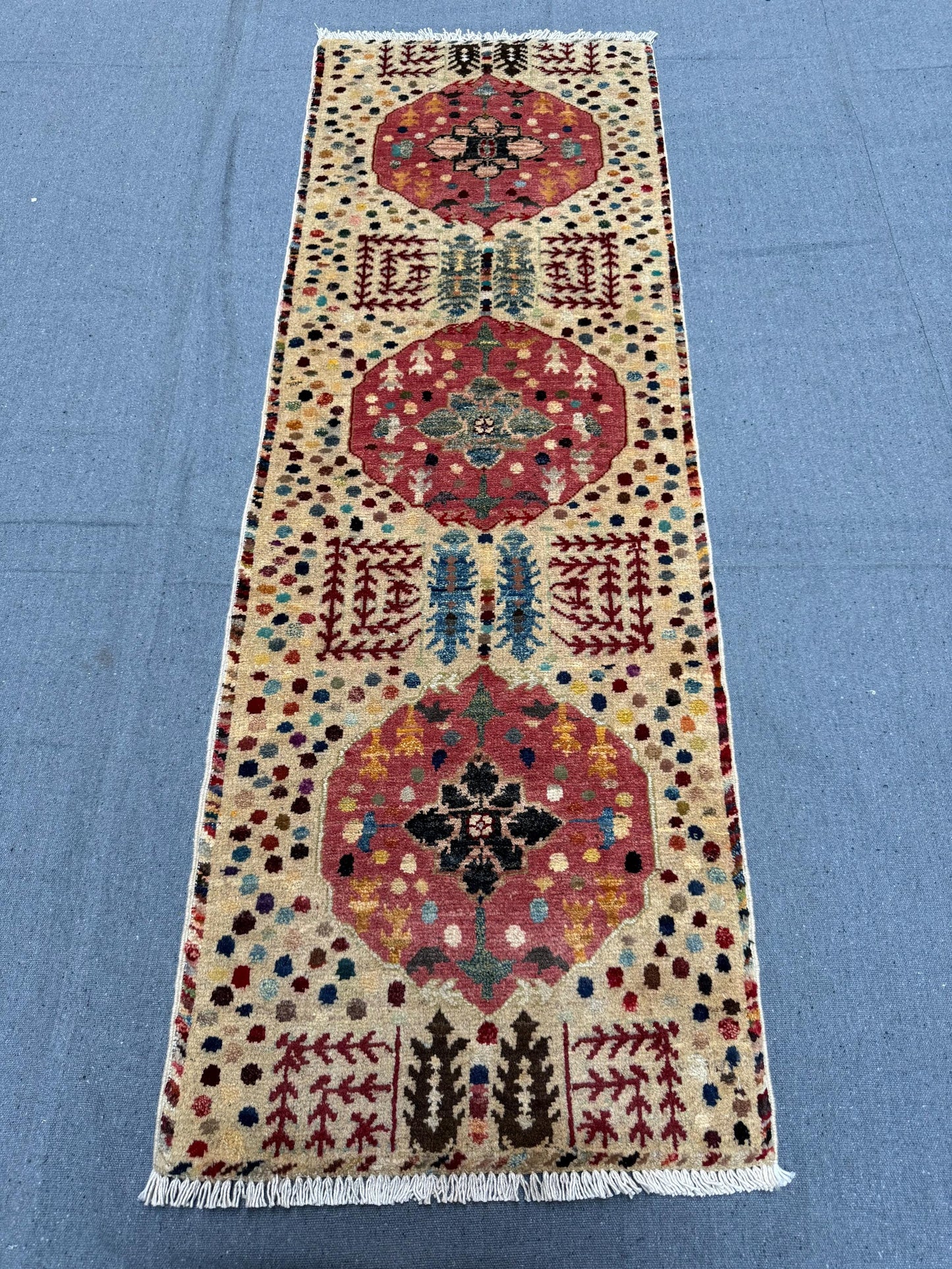 Handmade Chobi Rug Runner - 1.8 x 4.10 ft (50 x 148 cm) - Vibrant Geometric Design, Perfect for Hallways or Small Spaces