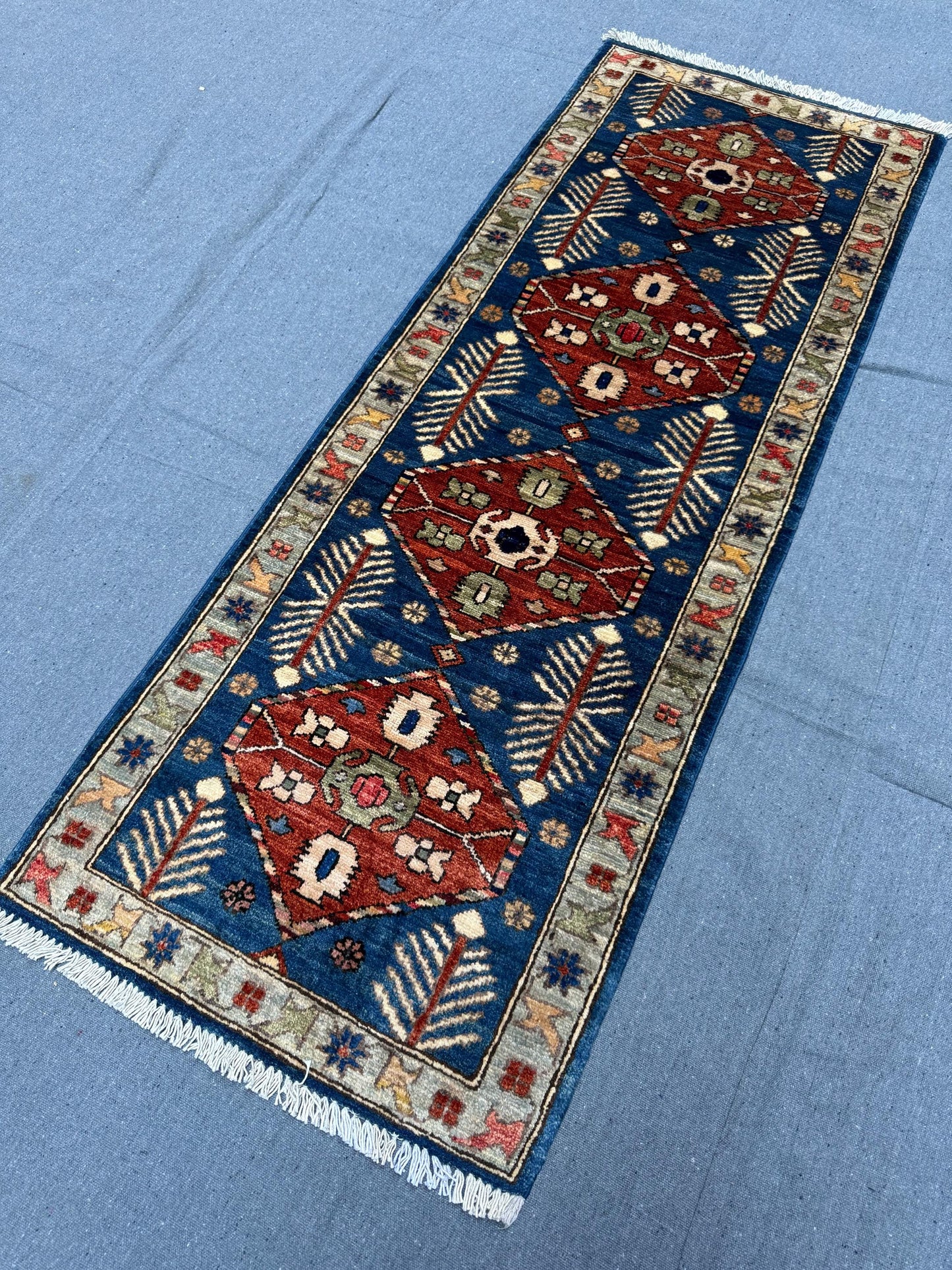 Handmade Chobi Runner Rug - Traditional Tribal Design, Natural Wool & Vegetable Dyes, 1.9 x 4.9 ft - Perfect Hallway Accent Piece