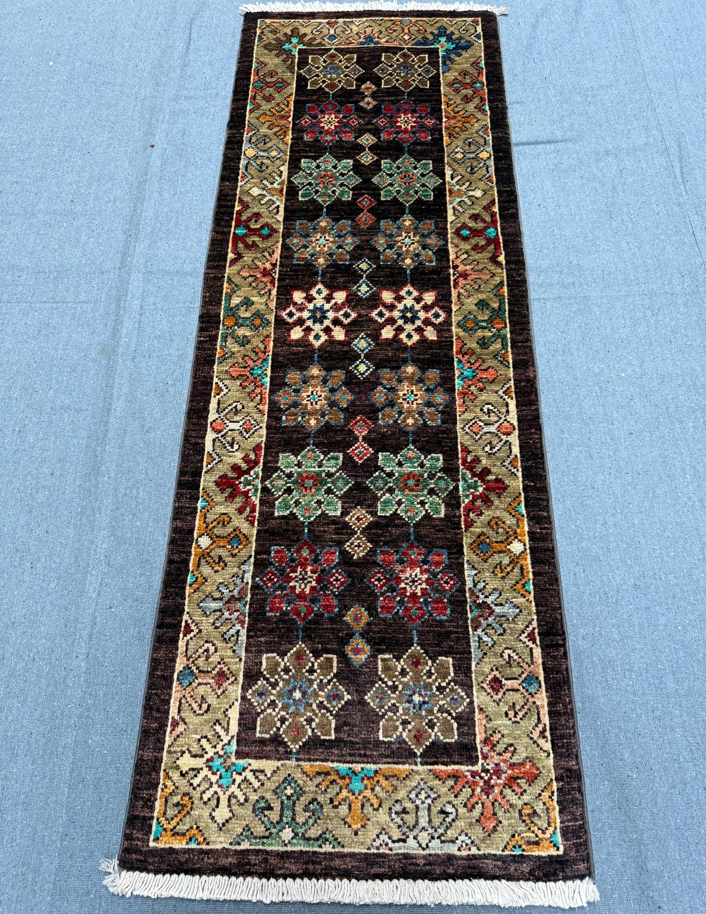 Exquisite Handmade Chobi Runner Rug - Vibrant Floral Design, 1.8 x 4.10 ft - Small Area Rug Perfect for Hallway or Entryway Decor