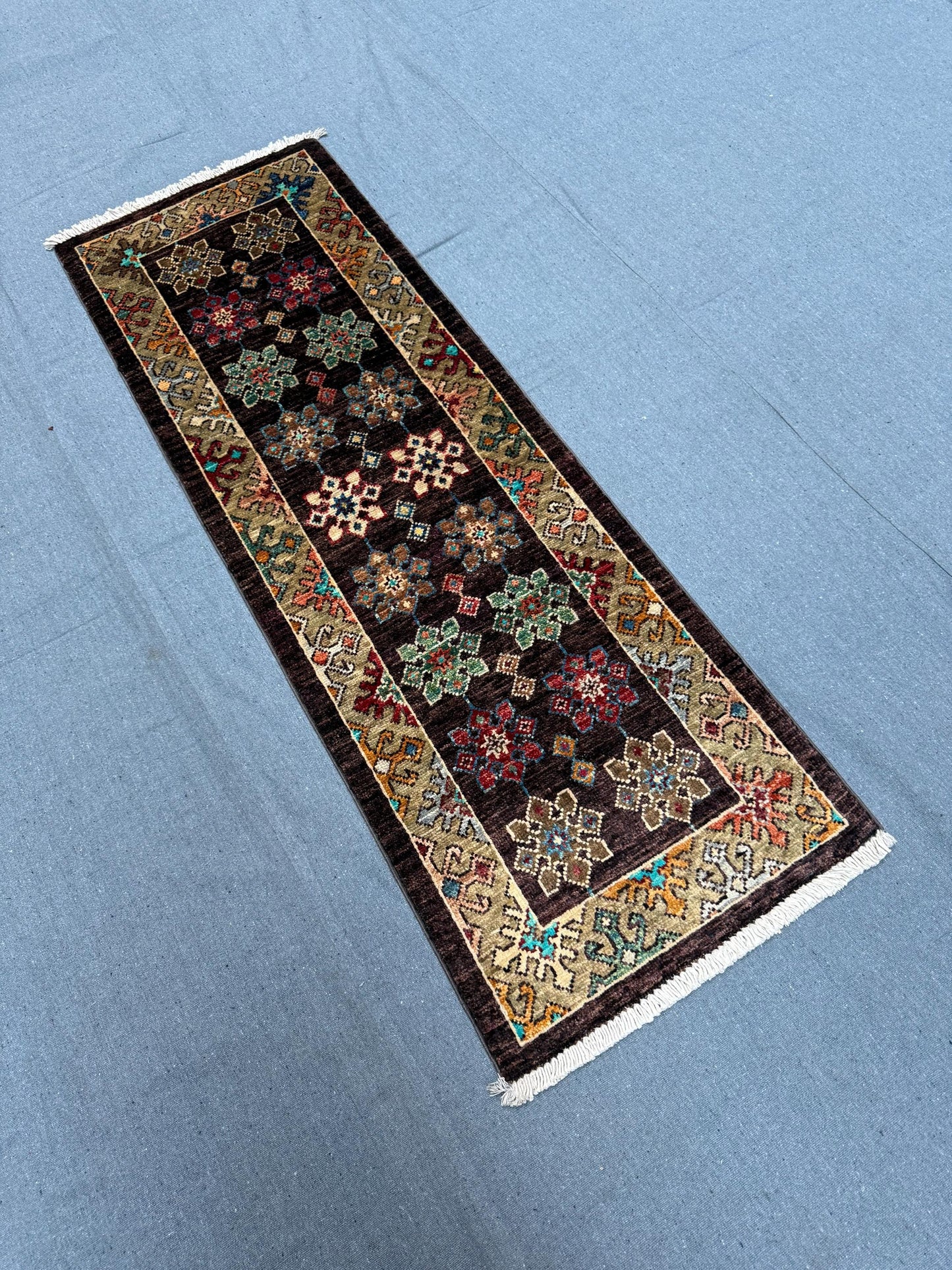 Exquisite Handmade Chobi Runner Rug - Vibrant Floral Design, 1.8 x 4.10 ft - Small Area Rug Perfect for Hallway or Entryway Decor