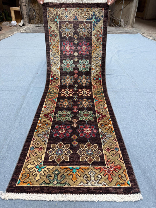 Exquisite Handmade Chobi Runner Rug - Vibrant Floral Design, 1.8 x 4.10 ft - Small Area Rug Perfect for Hallway or Entryway Decor