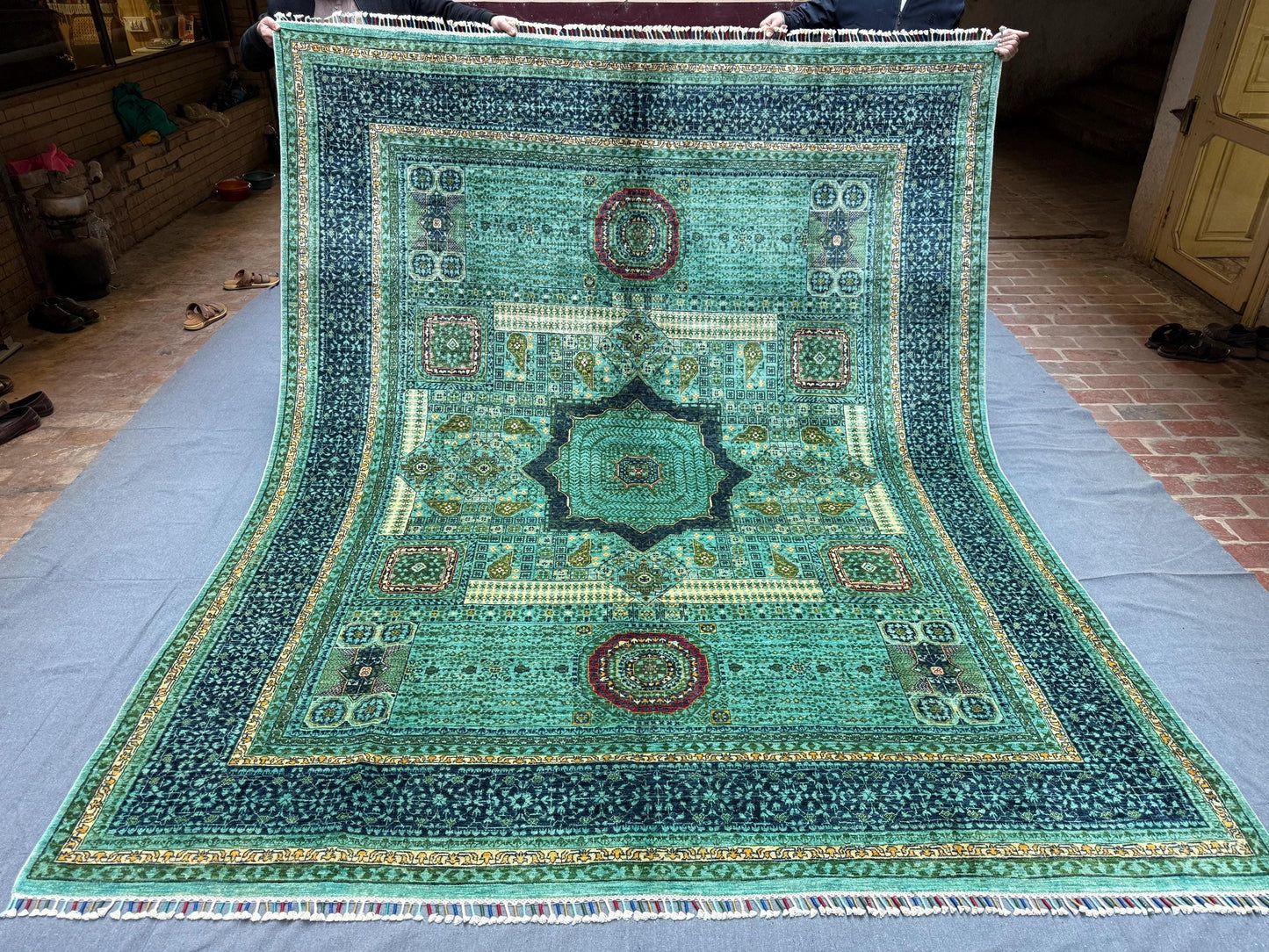 8x10 Handwoven Oriental Rug - Vibrant Modern color Wool Design,Elegant 8x10 Handmade Oriental Rug,Handcrafted Wool Carpet for Living.