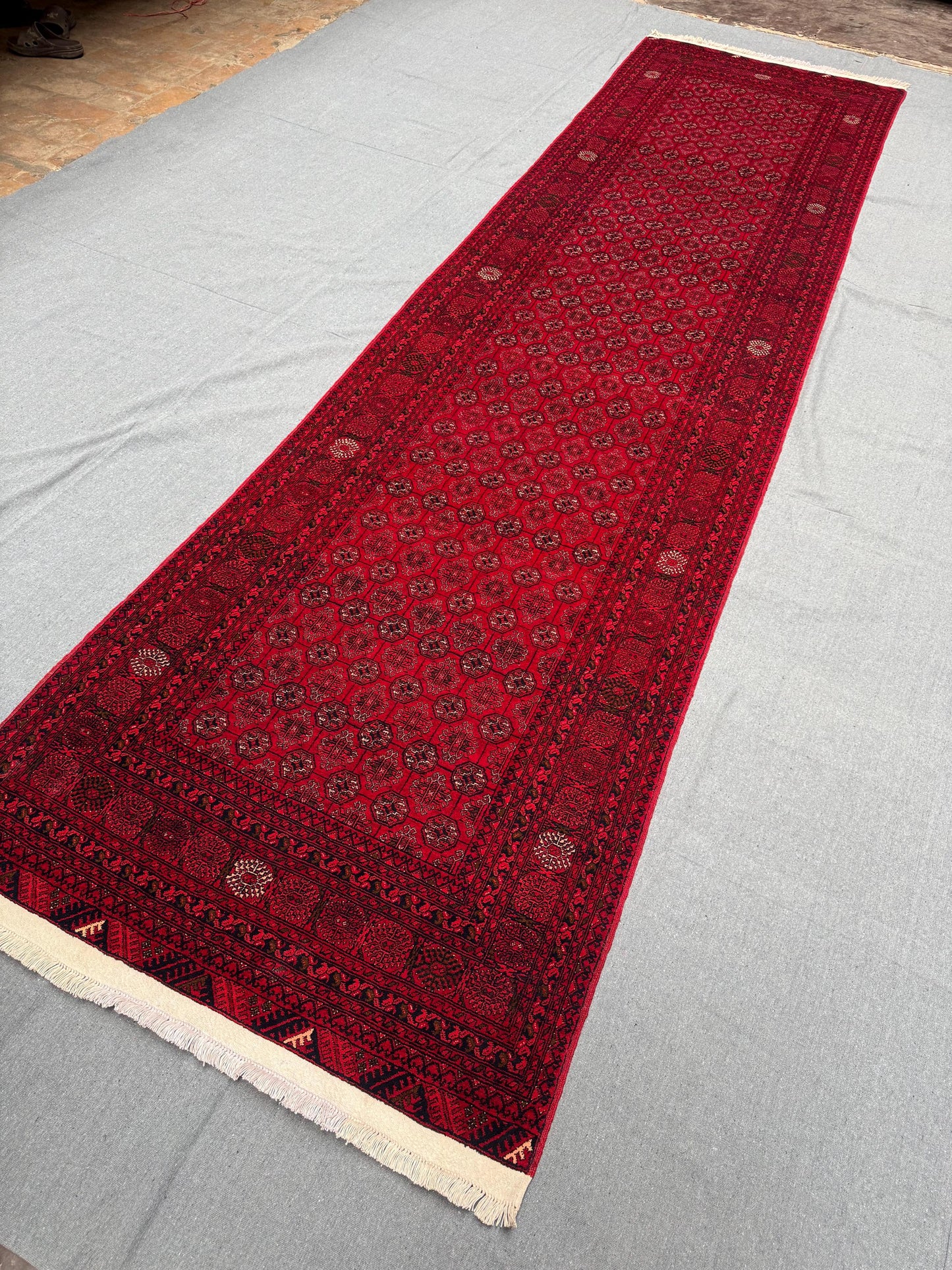 Traditional Handmade Red Runner Rug - Wool Area Carpet,Perfect for Hallways or Entryways,Oriental Wool Hallway Carpet,Afghan Red Runner rug