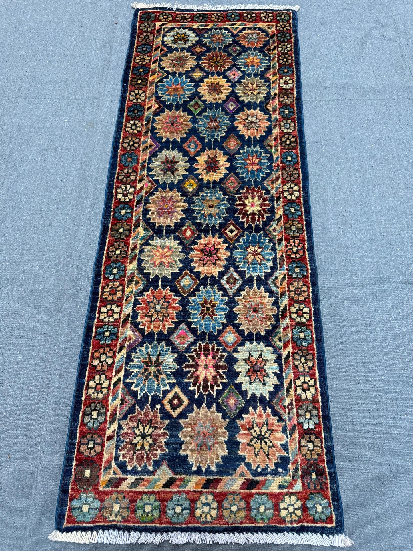 Handmade Chobi Wool Runner Rug - Floral Medallion Design, 1.8 x 4.10 ft - Vintage Handwoven Turkish Carpet - Oriental Hallway & Entryway Rug