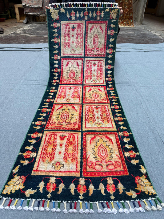 Handmade Bakhtiari Wool Runner Rug 1.9 x 4.10 ft - Persian Tribal Carpet - Vintage Floral Area Rug - Traditional Handmade Hallway Runner