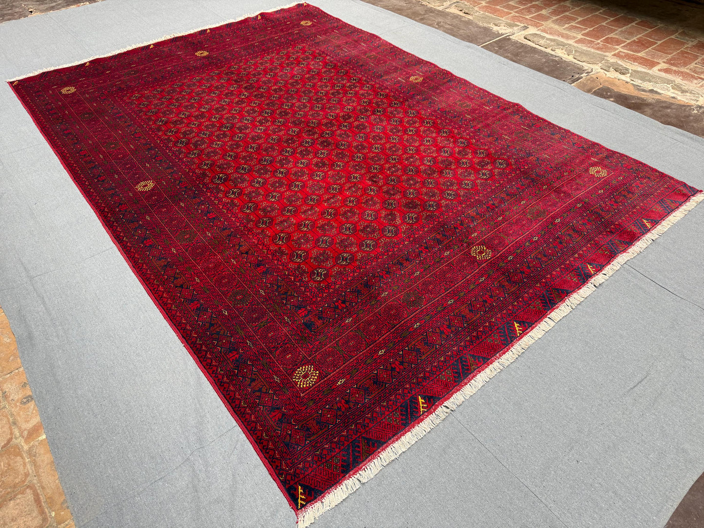 7x10 Handwoven Oriental Rug,Large Nomadic Afghan Turkmen Red Area rug.7x10,6x9 living room rug,Traditional Handmade 7x10 Rug.Bedroom Rug