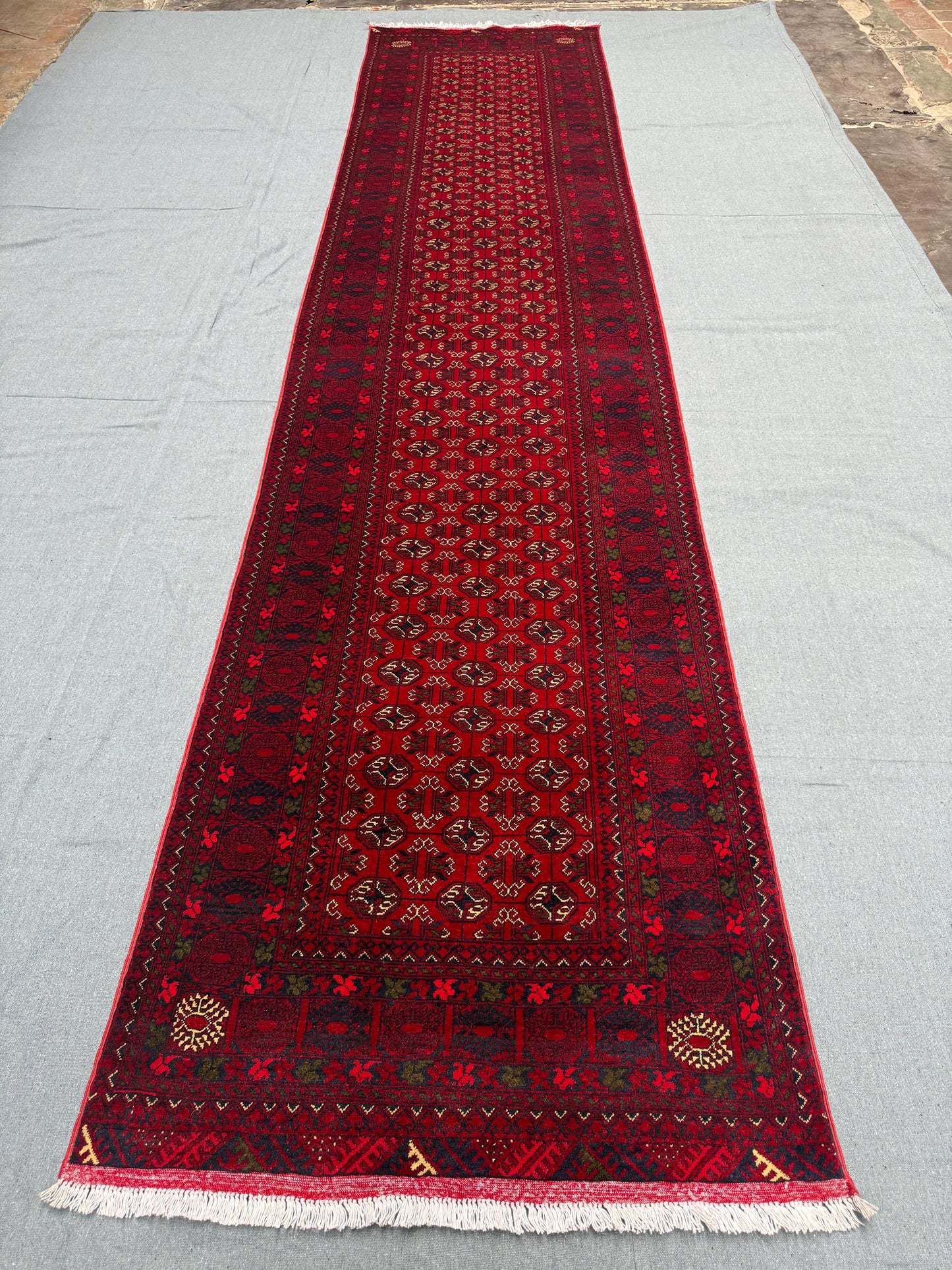 Long 2x13 Handwoven Runner Rug - Traditional Wool Carpet for Hallways,Durable and Elegant Hallway Carpet,13 ft Handmade runner rug.