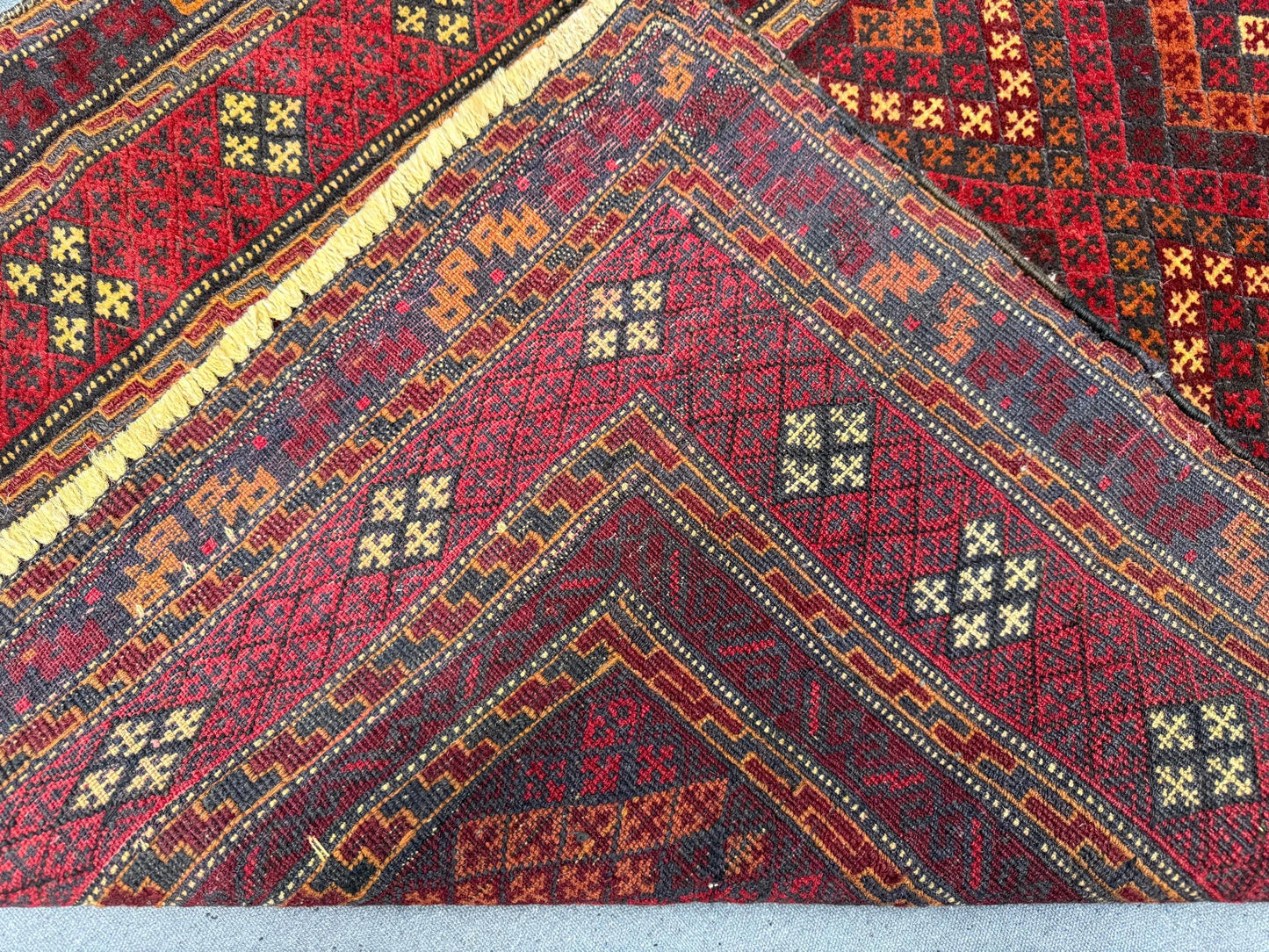 Handwoven Anatolian Turkish Rug 3.4x6 ft | Vintage Geometric Wool Carpet | Tribal Nomadic Rug,Nomadic Design living room rug,3x6 bedroom rug